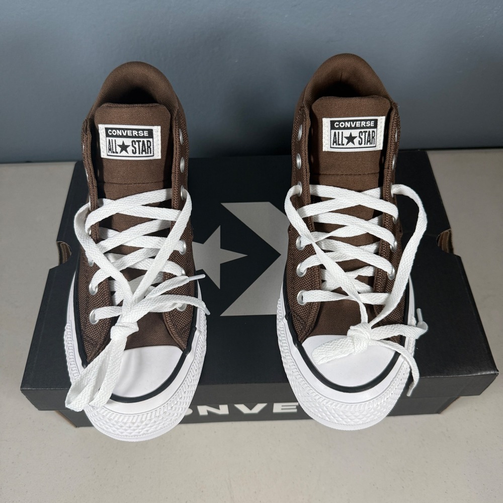 Converse Malden Street Mid‎ Grounded Brown White Sneakers Mens 8 Womens 10 - Picture 5 of 8